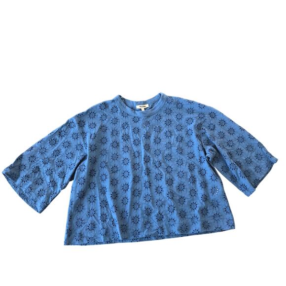 Madewell Embroidered Wide-Sleeve Boxy Tee Size L NWT - Picture 1 of 4